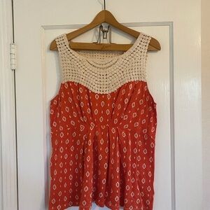 Anthropologie Deletta L Crochet boho top